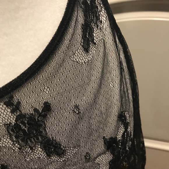 NWT ANN SUMMERS CHEMISE / NEGLIGEE  BLACK LACE - Picture 3 of 3